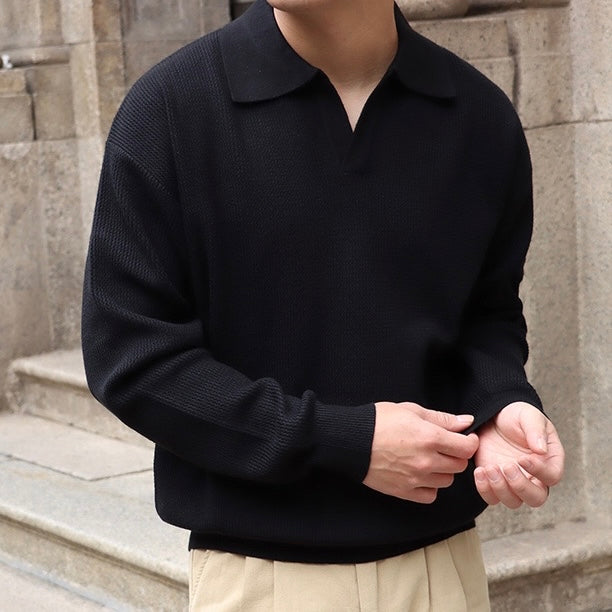 Men's V-Neck Polo Sweater | Lightweight & Comfortable 6