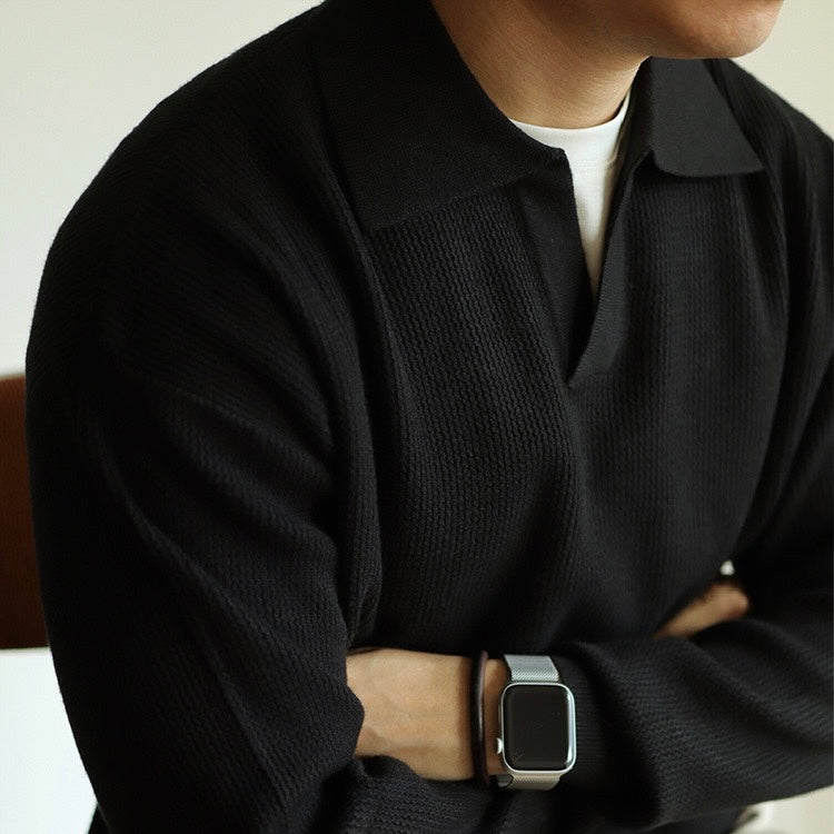 Men's V-Neck Polo Sweater | Lightweight & Comfortable 7