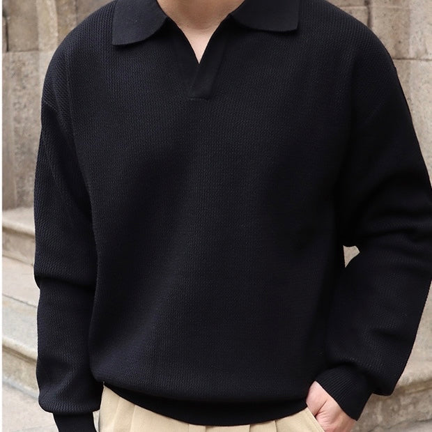 Men's V-Neck Polo Sweater | Lightweight & Comfortable 8