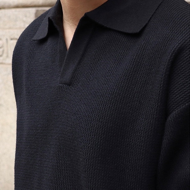 Men's V-Neck Polo Sweater | Lightweight & Comfortable 9