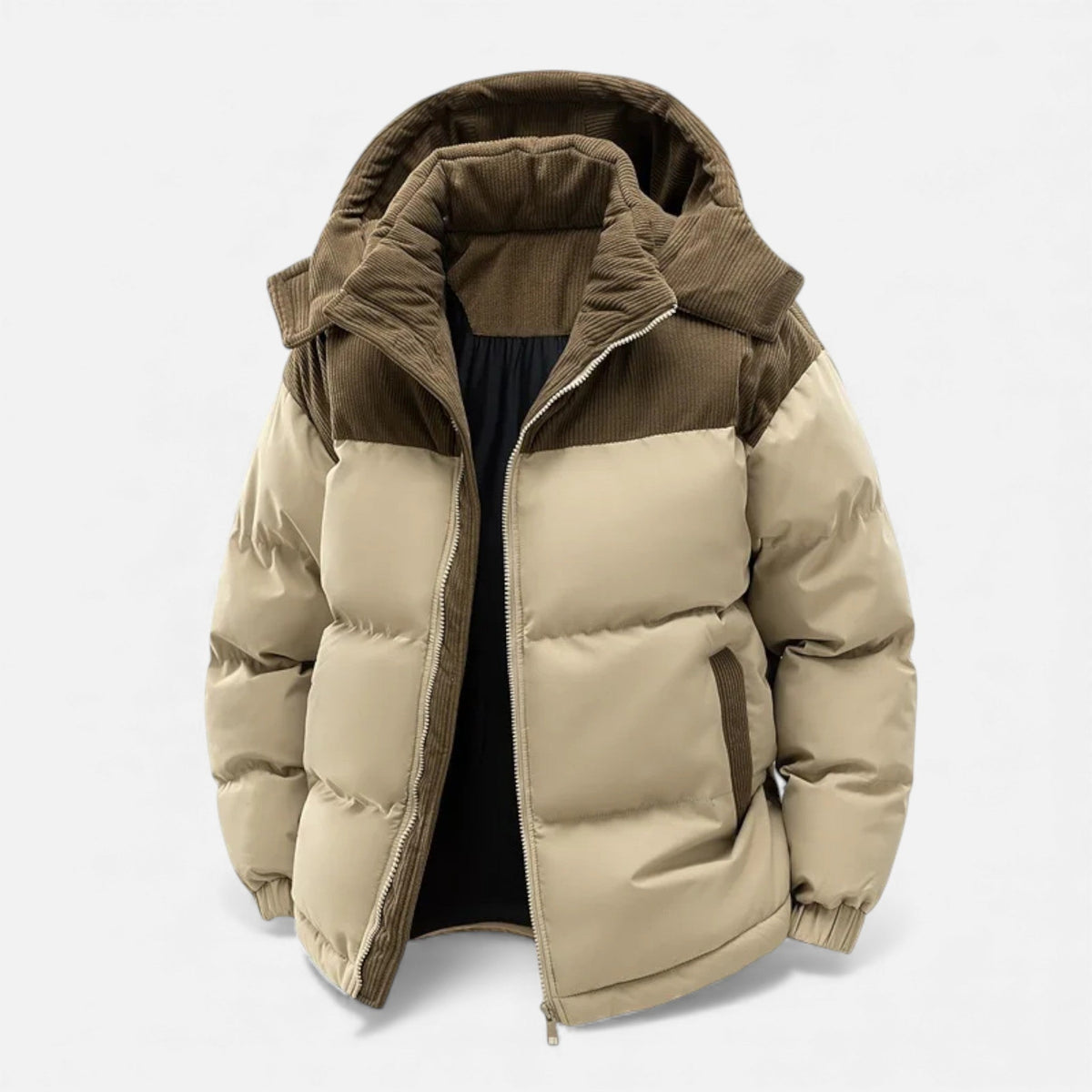 Men's Insulated Winter Jacket Removable Hood Stand Collar 1