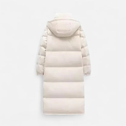 Women's Quilted Jacket Long Puffer Coat Removable Hood 5