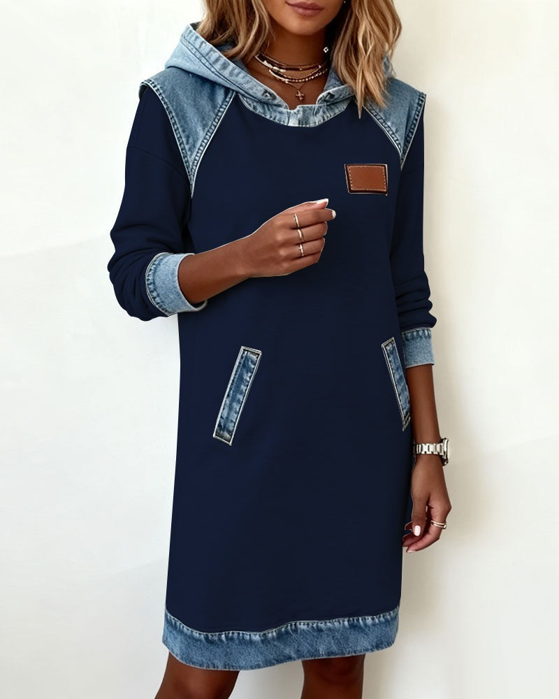 Women's Hooded Dress Relaxed Fit Casual Sweatshirt Style 8