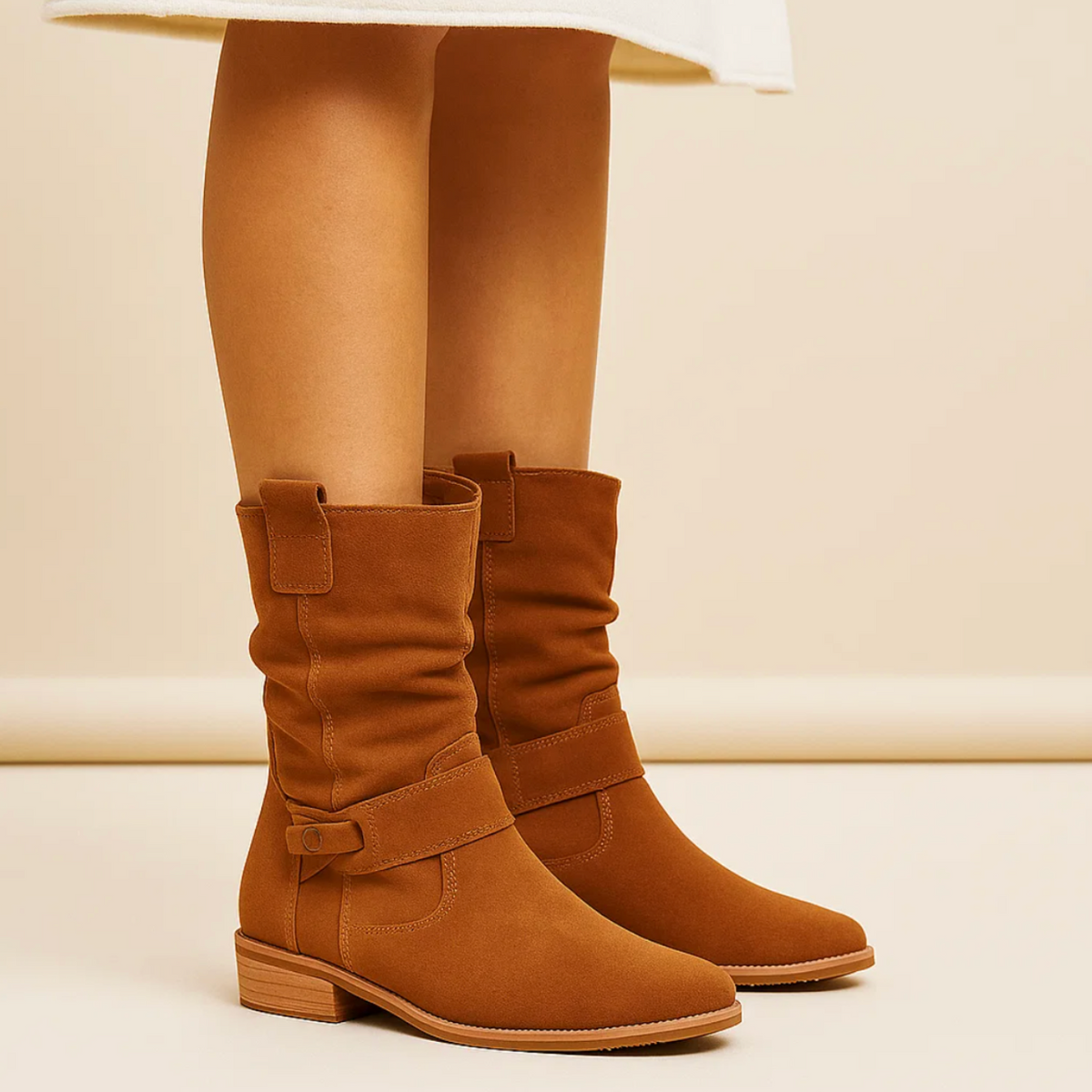 Women's Low Heel Ankle Boots Side Zip Booties Minimalist Design 6