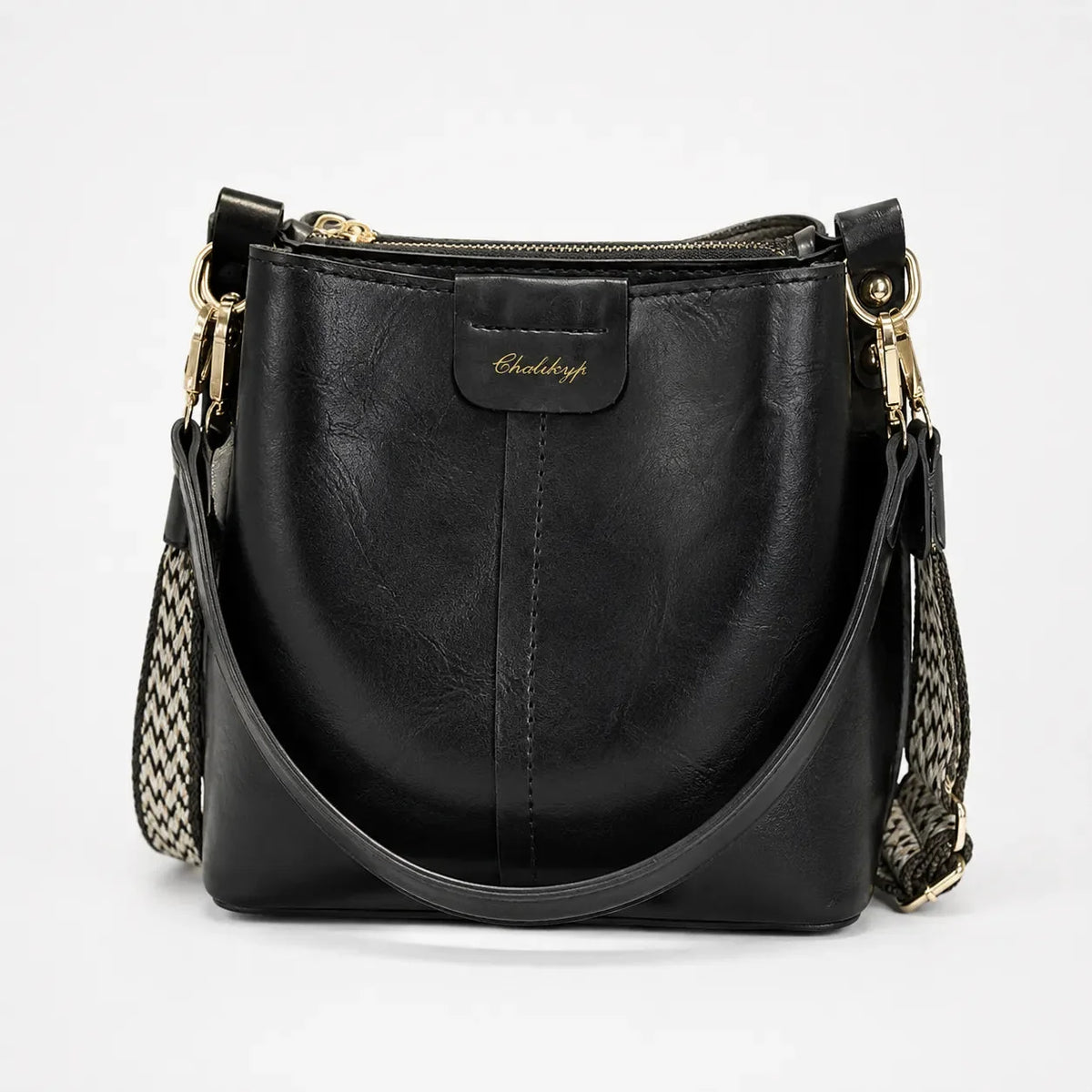Women's Bucket Shoulder Bag | Two Straps & Vintage Finish 14
