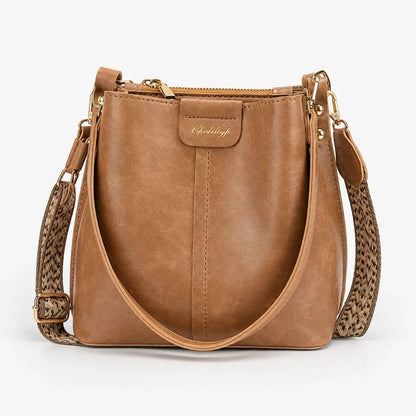 Women's Bucket Shoulder Bag | Two Straps & Vintage Finish 12