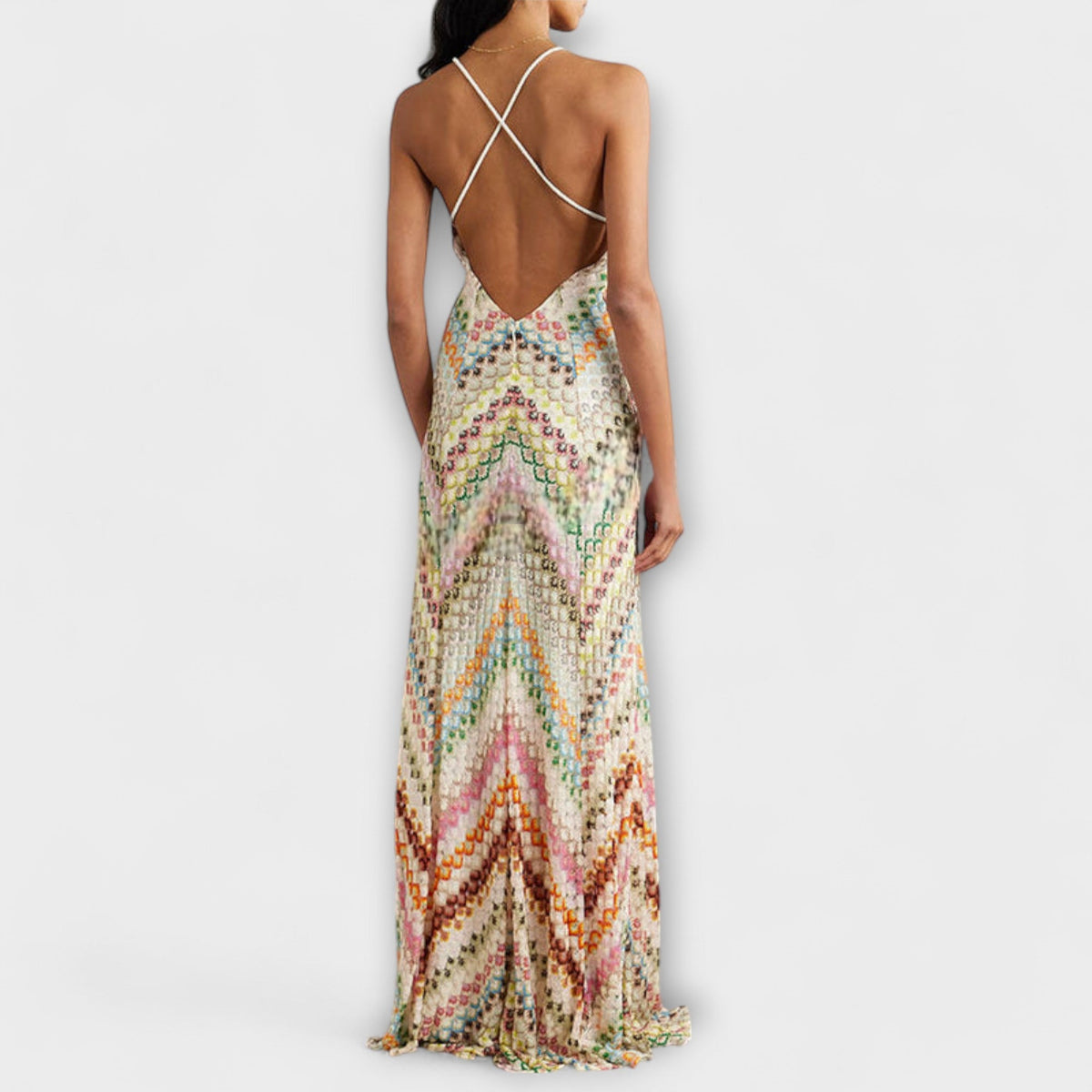Vibrant Herringbone Maxi Dress for Any Occasion