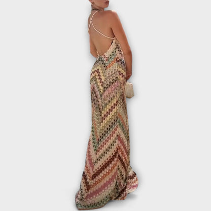Vibrant Herringbone Maxi Dress for Any Occasion