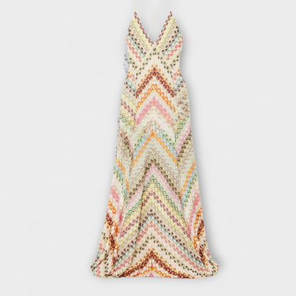 Vibrant Herringbone Maxi Dress for Any Occasion