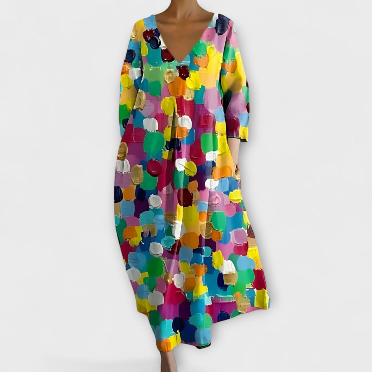 Vibrant V-Neck Maxi Dress for Every Occasion