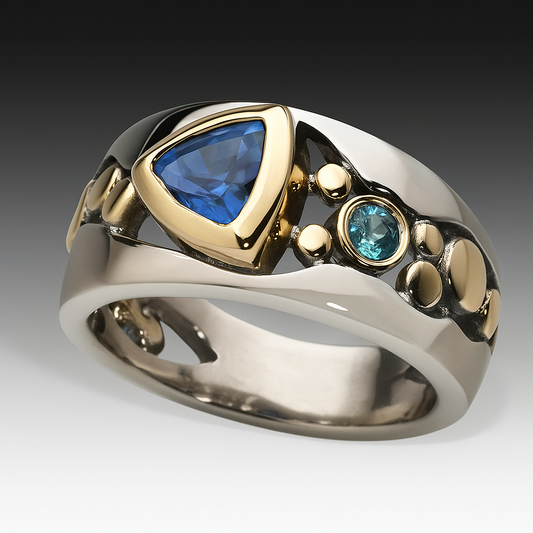 Vintage Aqua Crystal Statement Ring for Special Occasions