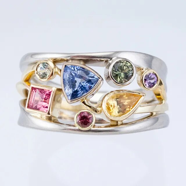 Vintage Multihued Zirconia Ring