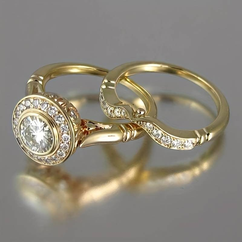 Vintage Zirconia Ring Set for Chic Occasions