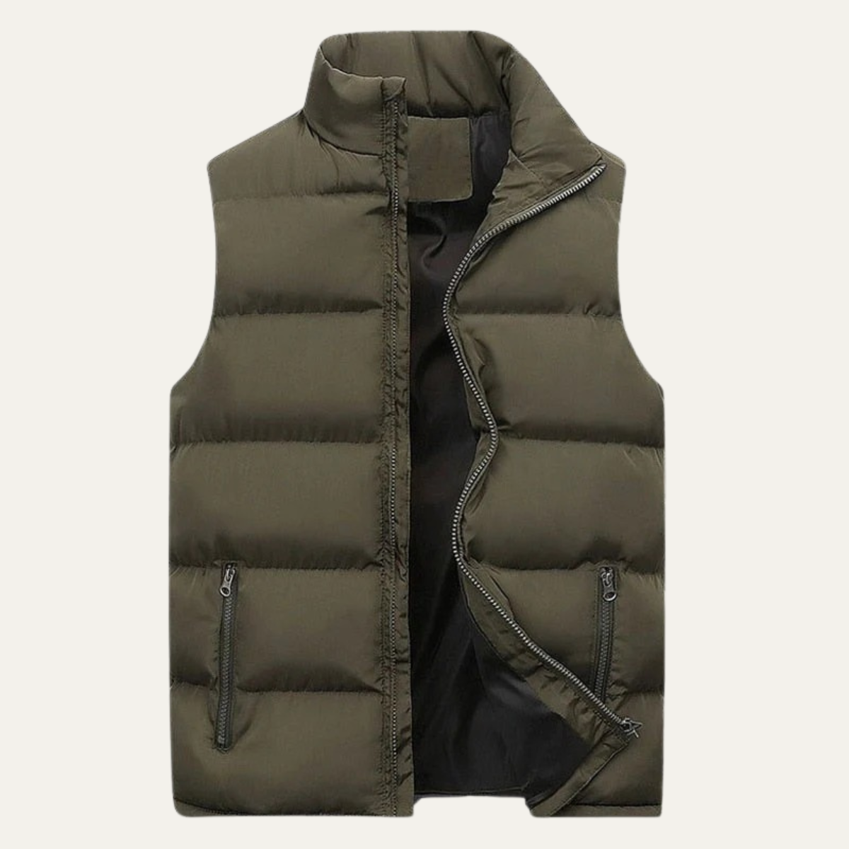 Men's Quilted Puffer Vest Slim Fit Zip Up Gilet Pockets 6