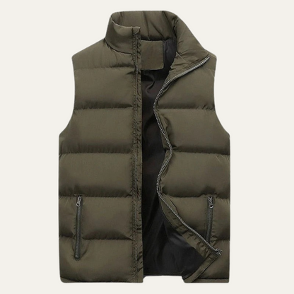 Men's Quilted Puffer Vest Slim Fit Zip Up Gilet Pockets 6