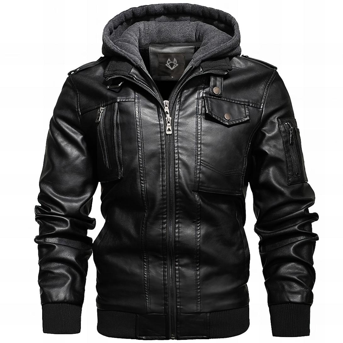 Men's Bomber Jacket | Removable Hood & Multi-Pocket Design 1