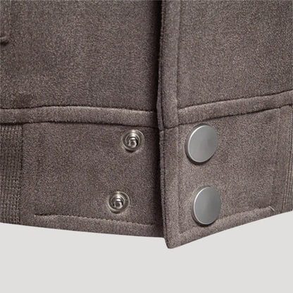 Men's Varsity Bomber Jacket Ribbed Cuffs Side Pockets 4