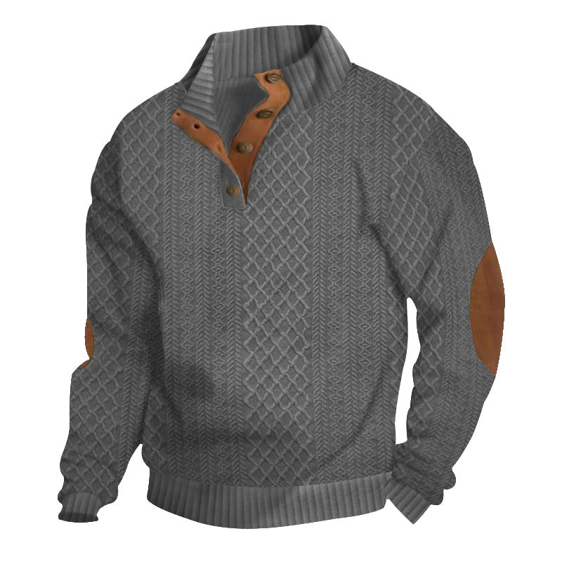 Men's Jacquard Jumper | Classic O-Neck & Relaxed Fit 4