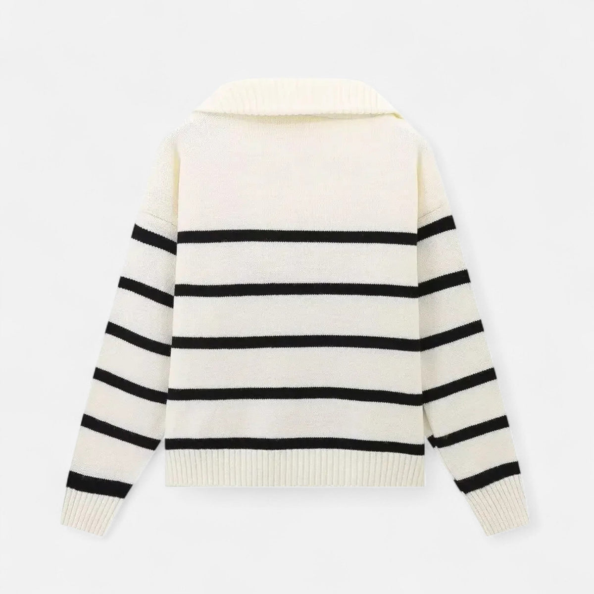 Women's Striped Polo Sweater | Half-Zip & Lightweight Comfort 3
