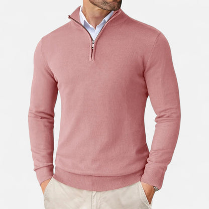 Men's Zip Up Jumper Slim Fit Lightweight Knit Sweater 9