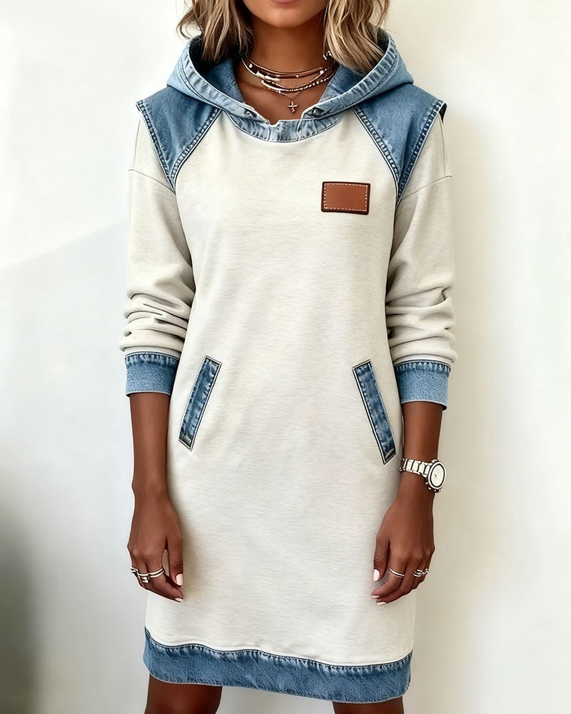 Women's Hooded Dress Relaxed Fit Casual Sweatshirt Style 5