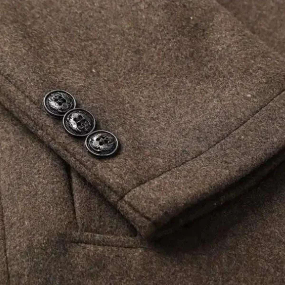 Men's Tailored Trench Coat Slim Fit Long Line Overcoat 5