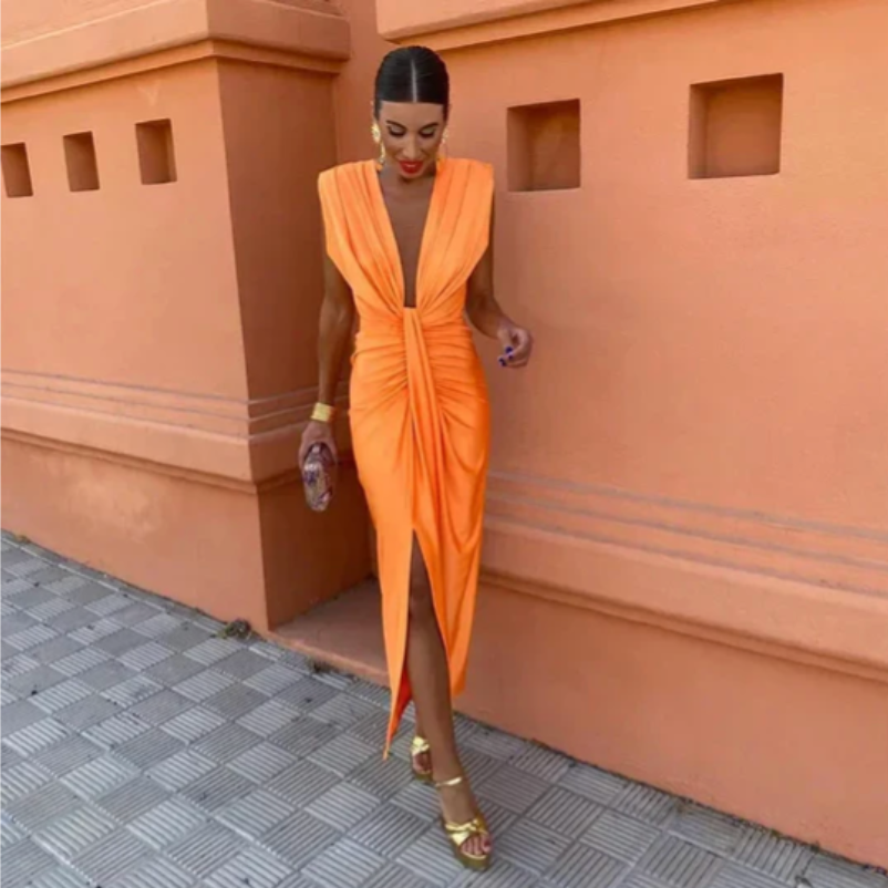 Wedding Guest Dress with Pleats