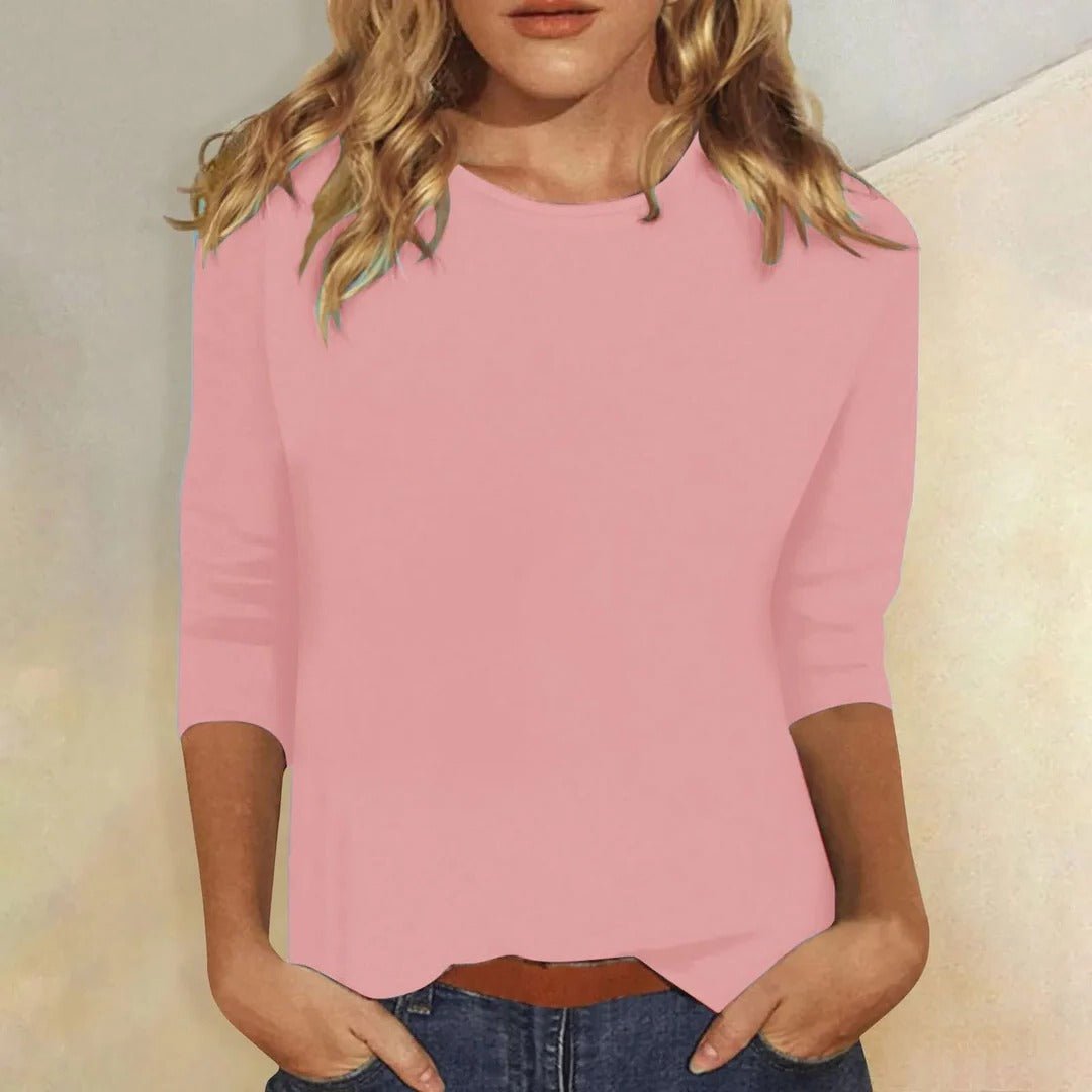 Willow | Women's Crew Neck Top 3/4 Sleeve Relaxed Fit Casual 0