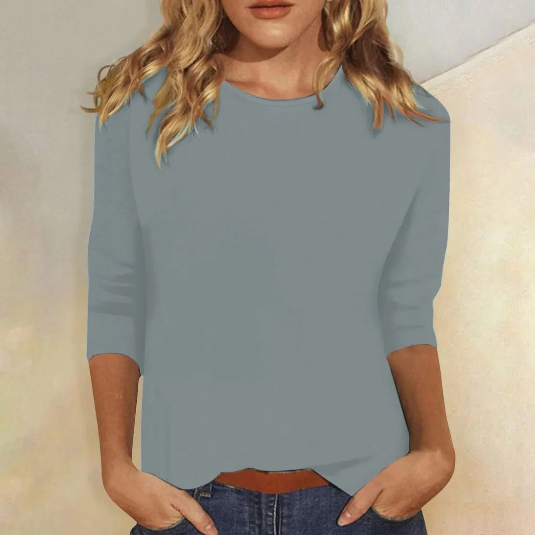 Willow | Women's Crew Neck Top 3/4 Sleeve Relaxed Fit Casual 3