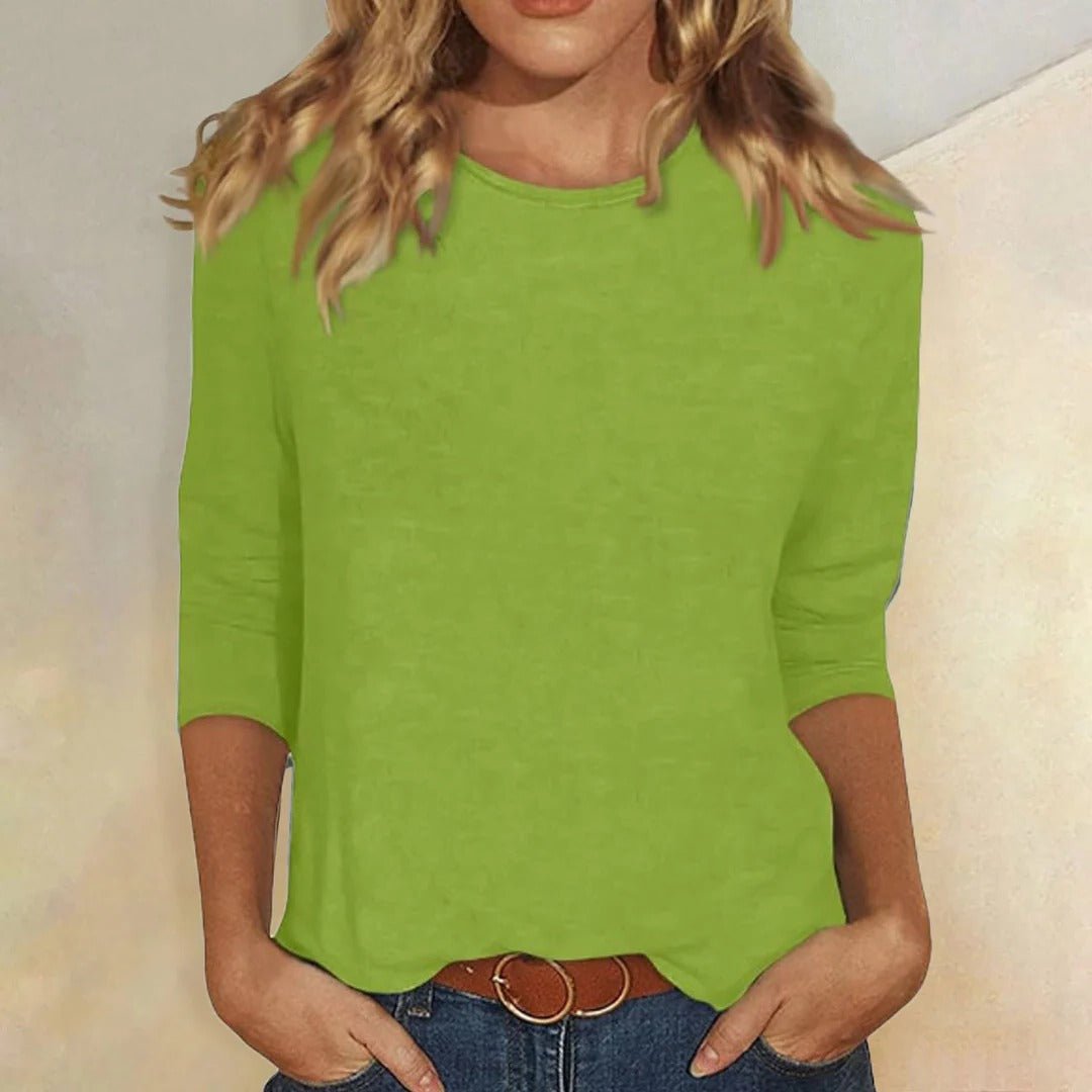 Willow | Women's Crew Neck Top 3/4 Sleeve Relaxed Fit Casual 5