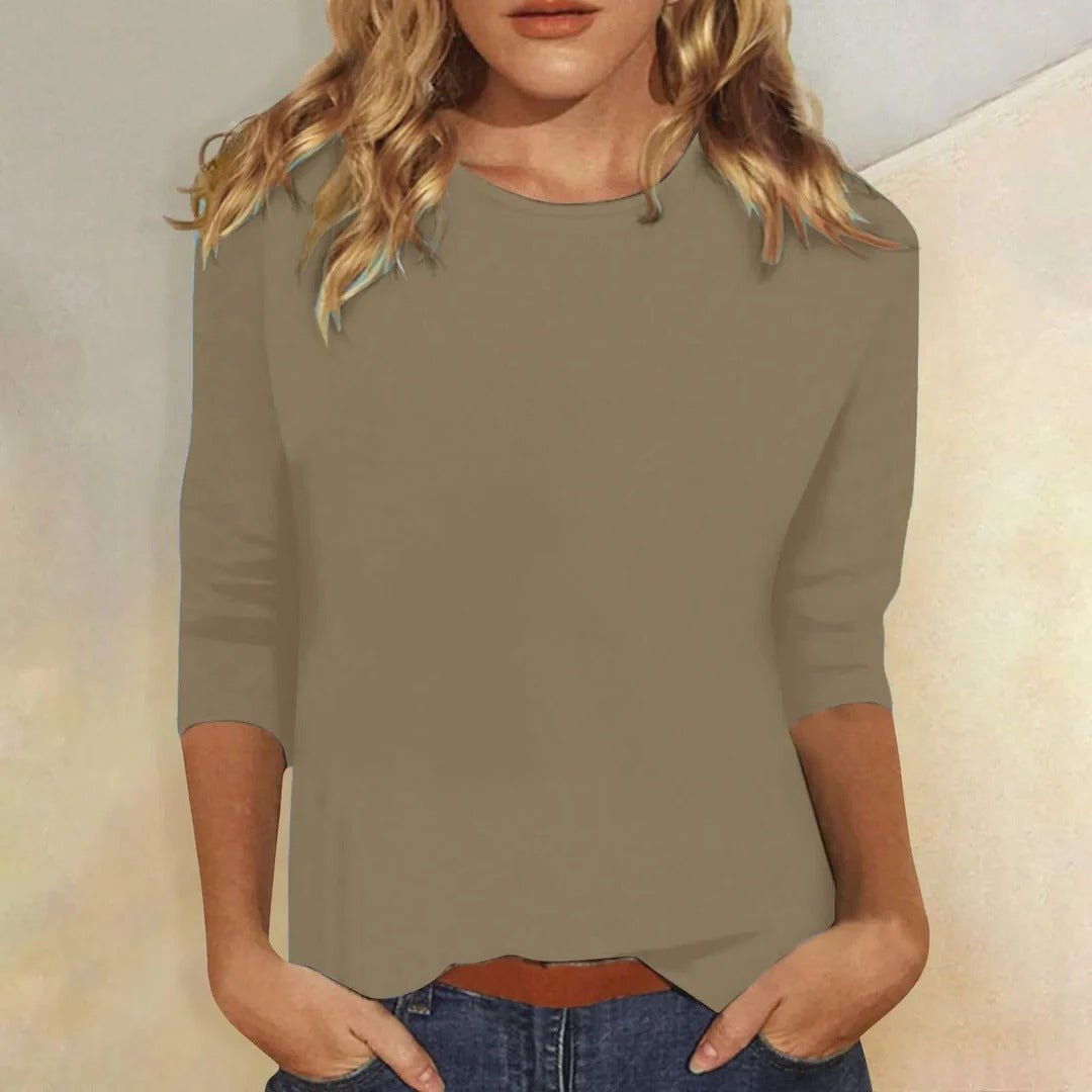 Willow | Women's Crew Neck Top 3/4 Sleeve Relaxed Fit Casual 6