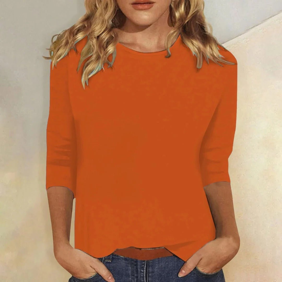 Willow | Women's Crew Neck Top 3/4 Sleeve Relaxed Fit Casual 7