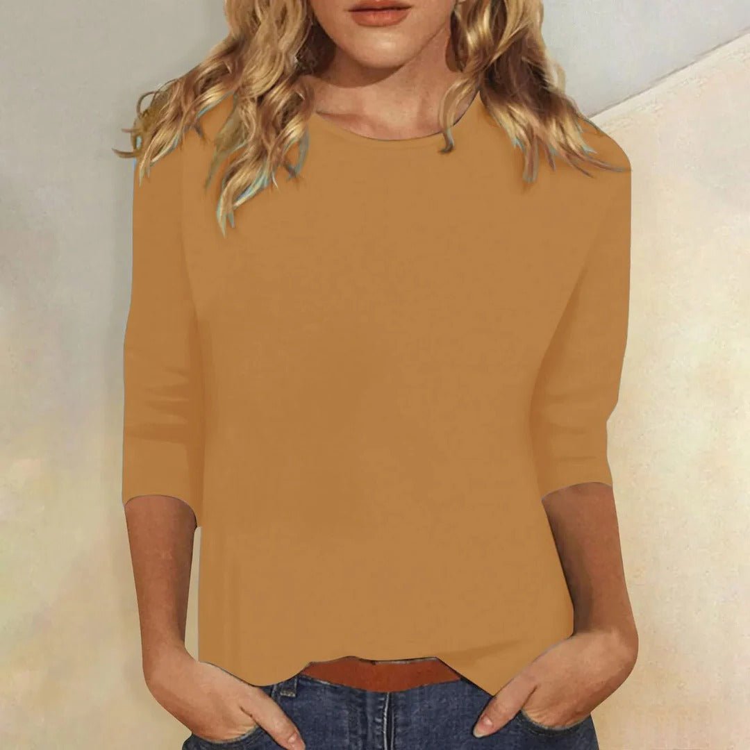 Willow | Women's Crew Neck Top 3/4 Sleeve Relaxed Fit Casual 8