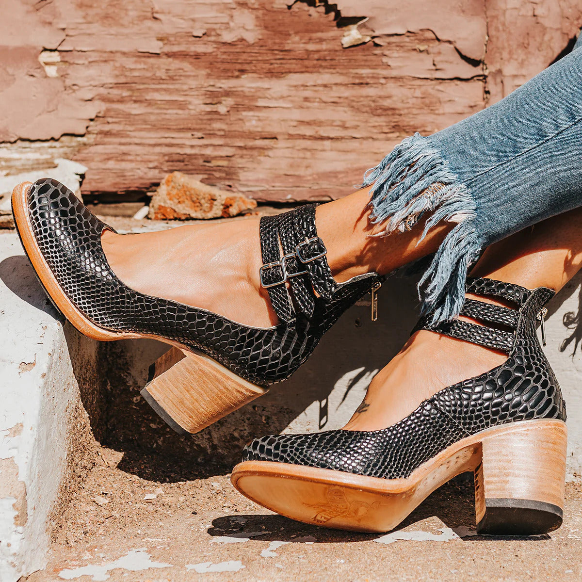 Women Block Heel Shoes | Ankle Strap & Stylish Support