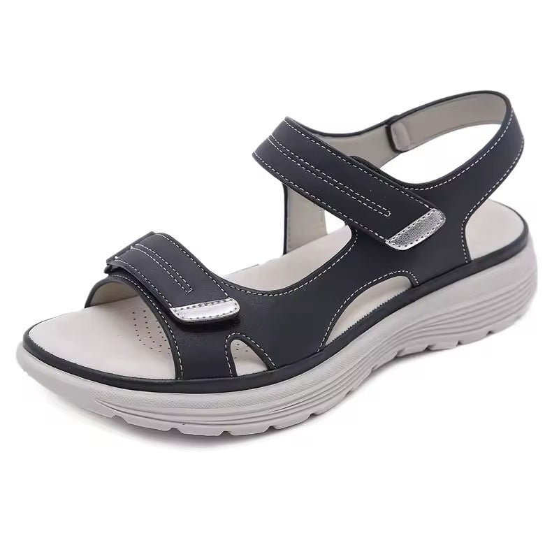 Stylish Women’s Platform Sandals with Velcro Ankle Strap for Summer Events