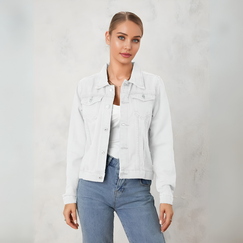 Women Classic Button Down Denim Jacket 6
