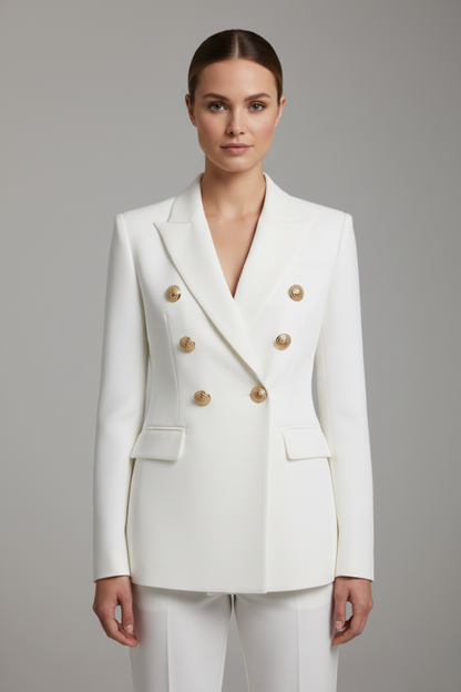 Rebecca | Double-Breasted Blazer with Gold-Tone Buttons for Women