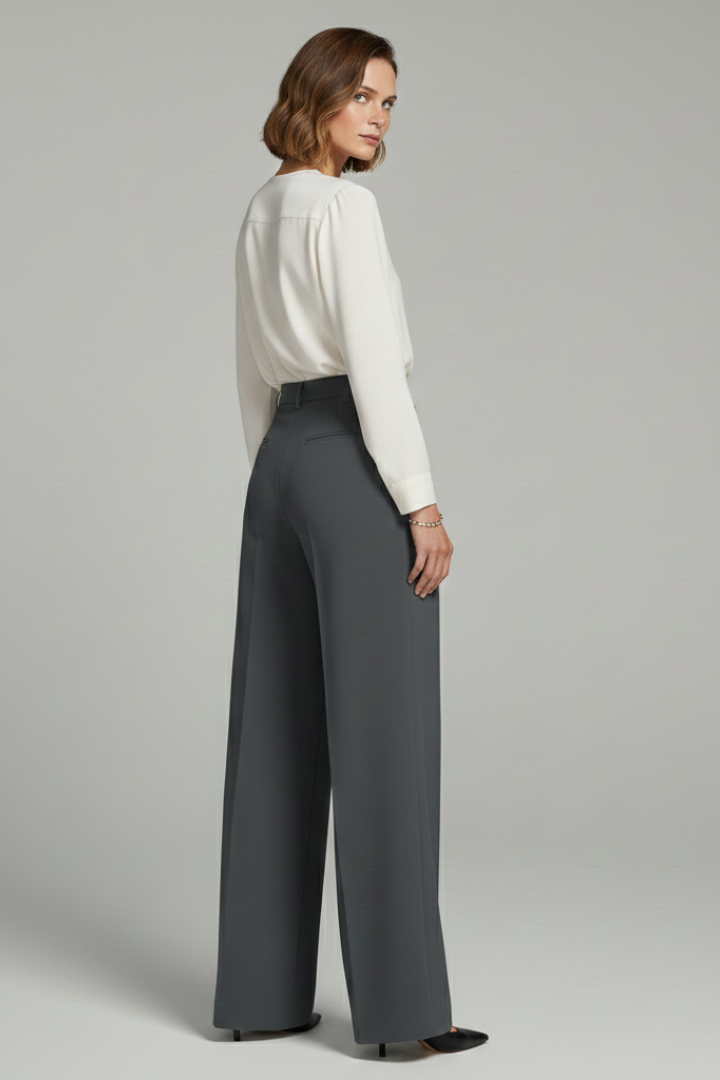 Women's Palazzo Trousers | Wide Leg & Pleated Front 4