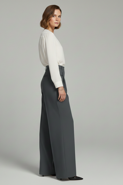 Women's Palazzo Trousers | Wide Leg & Pleated Front 3