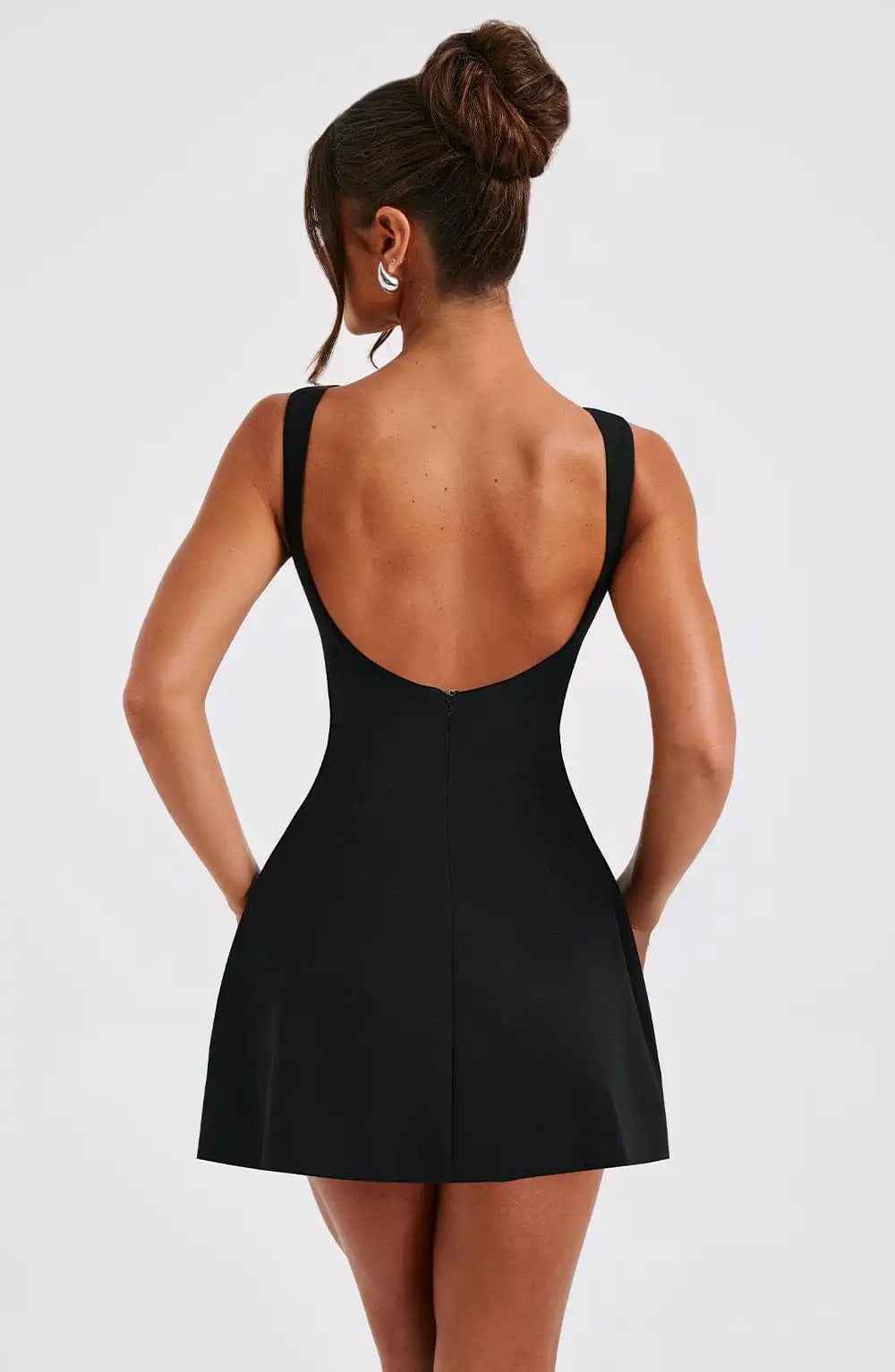 Women's A-Line Mini Dress – Boat Neck – Sleeveless – Elegant Semi-Formal Style 2