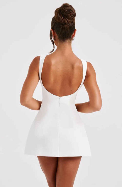 Women's A-Line Mini Dress – Boat Neck – Sleeveless – Elegant Semi-Formal Style 3