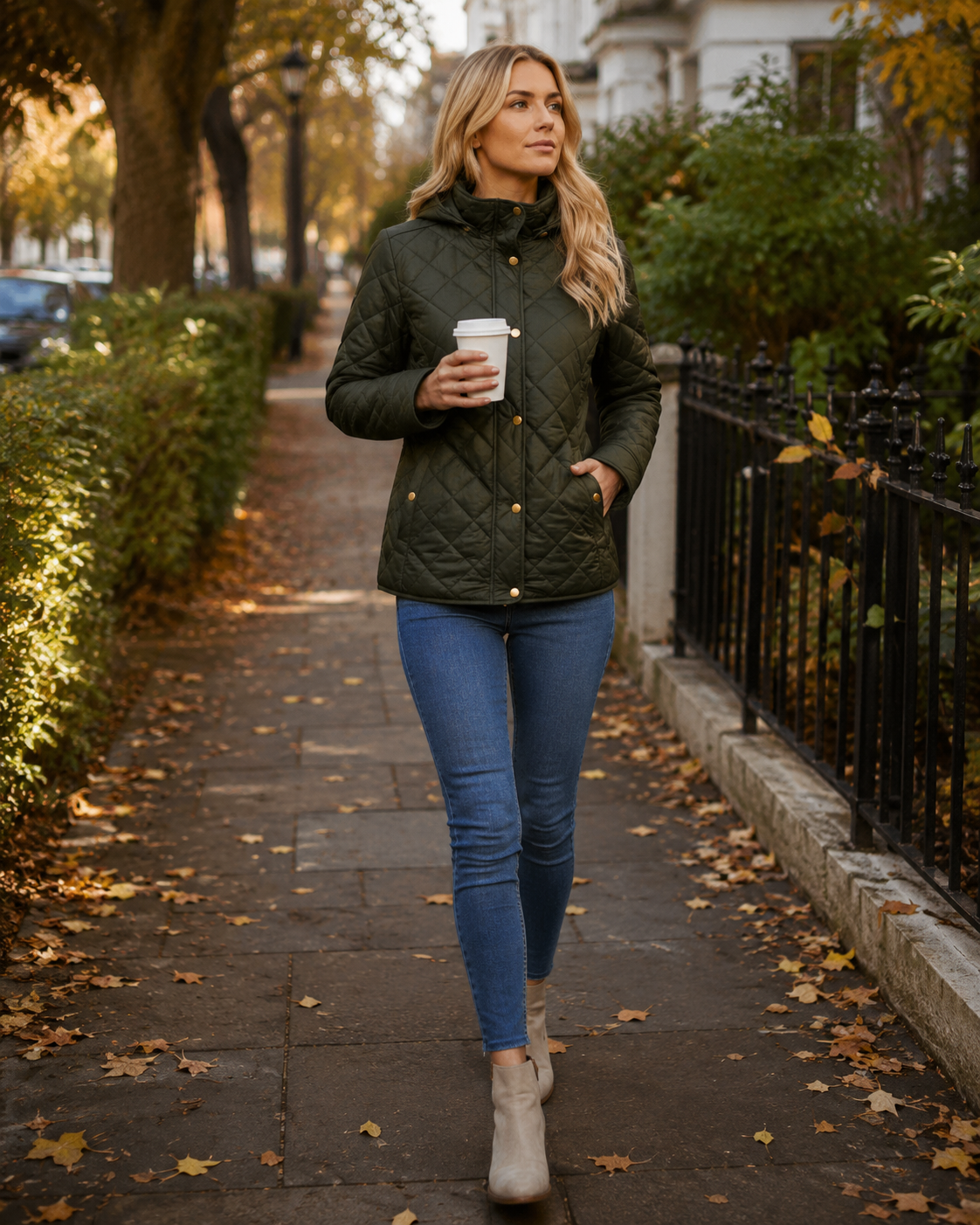 Women's Quilted Jacket | Fitted Cut & Button Accents 1