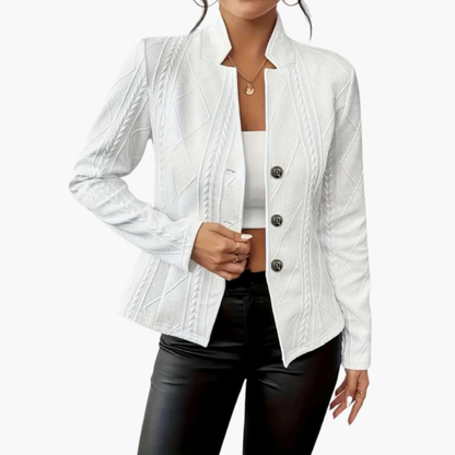 Women’s Blazer with Lapel Collar and Button Closure 0