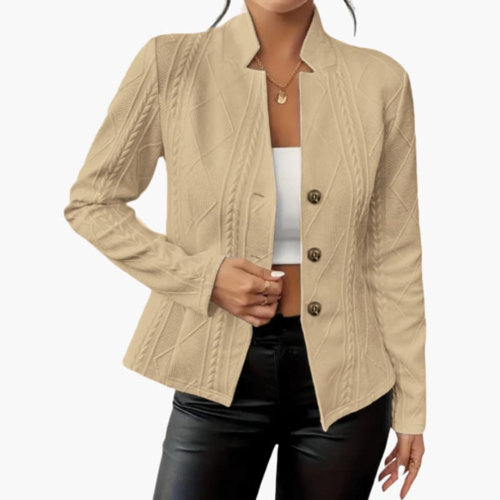 Women’s Blazer with Lapel Collar and Button Closure 2