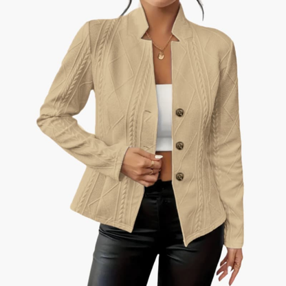 Women’s Blazer with Lapel Collar and Button Closure 2
