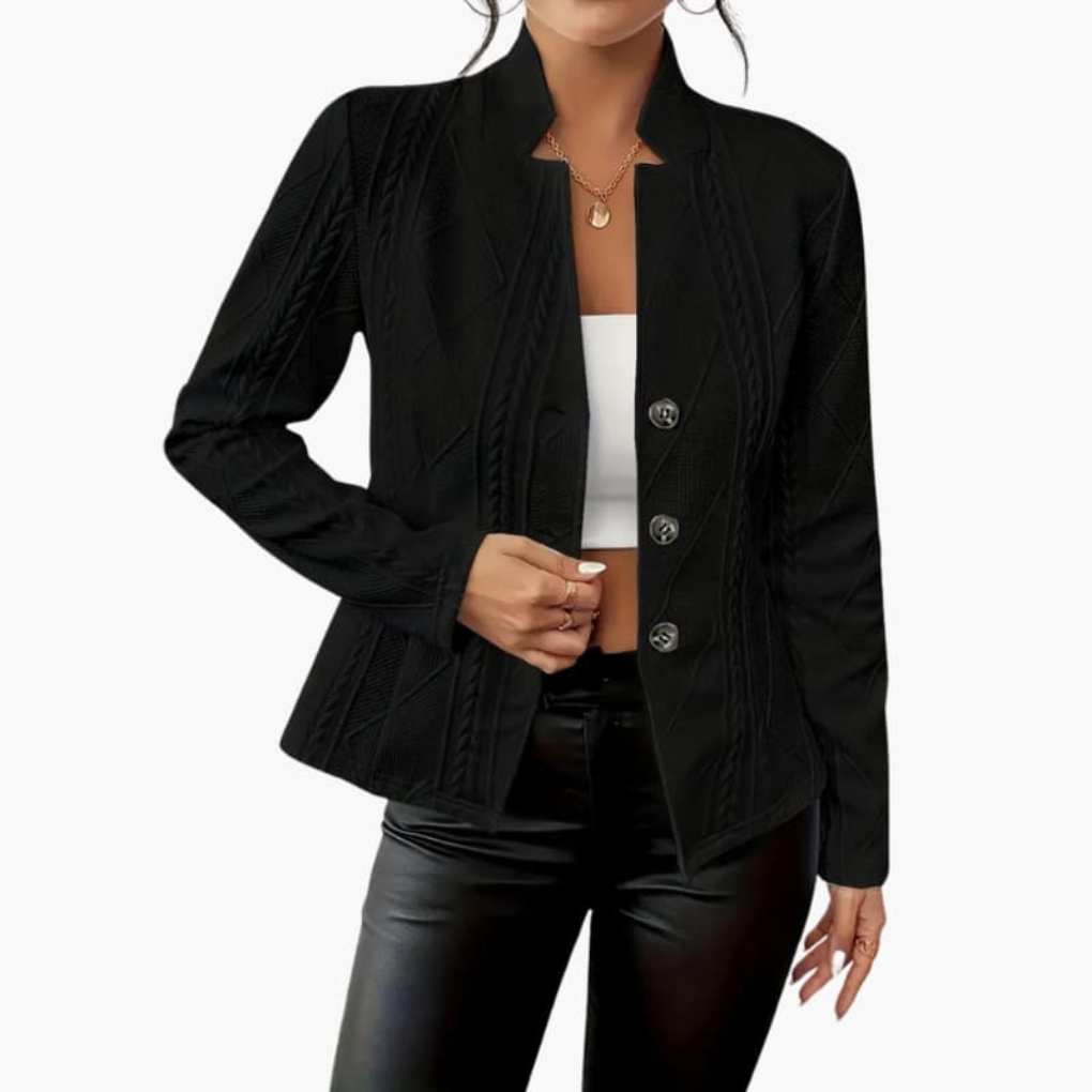Women’s Blazer with Lapel Collar and Button Closure 4