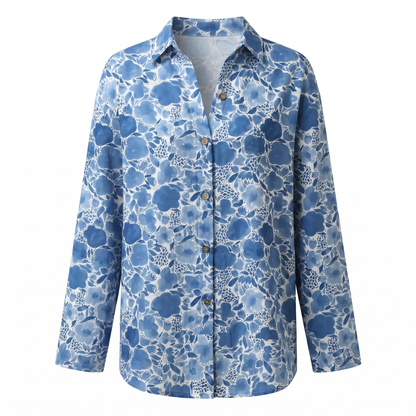 Women's Blouse | Abstract Print Split Neck 2