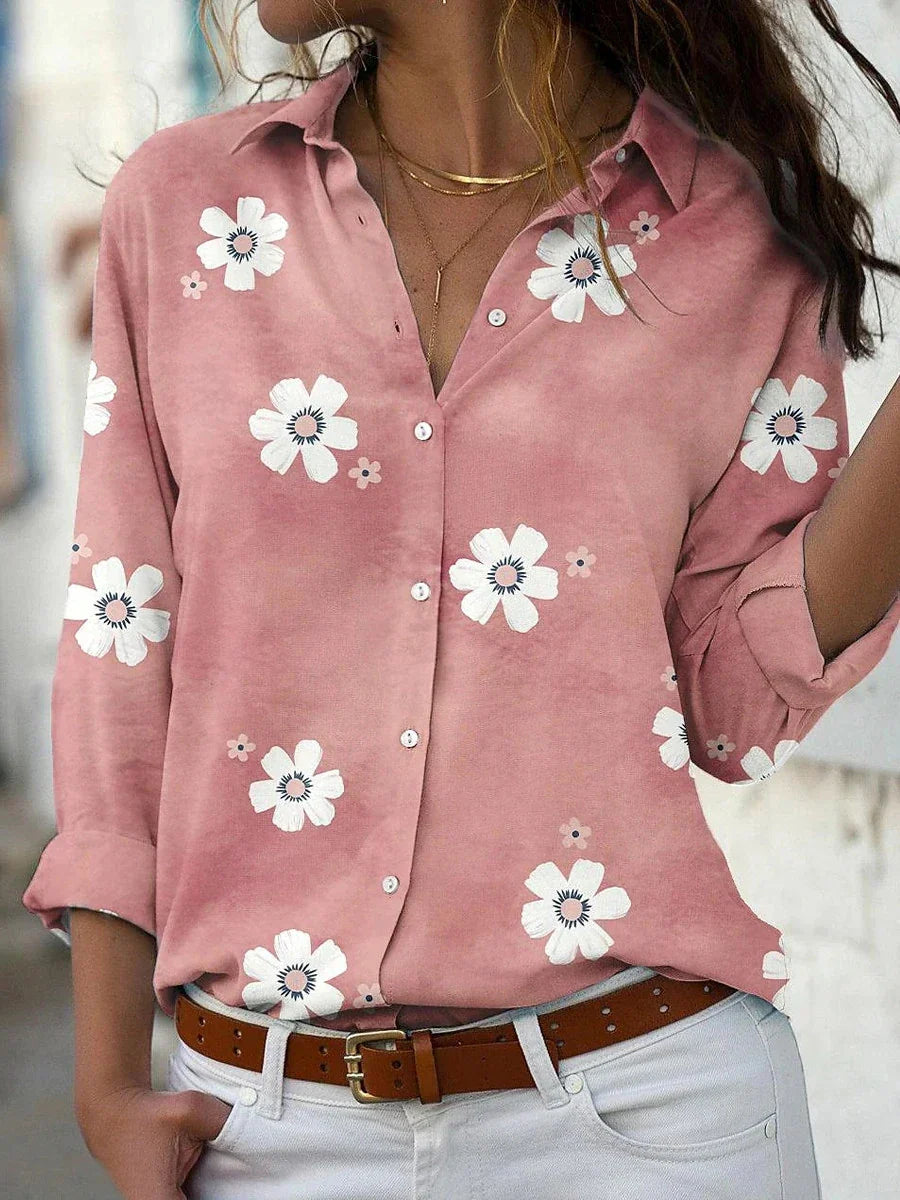 Women's Blouse | Floral Print Button Front 0