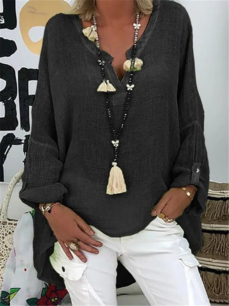 Women's Blouse | Long Sleeve V-Neck 2