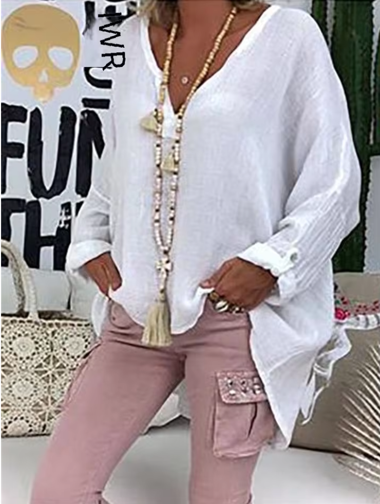 Women's Blouse | Long Sleeve V-Neck 3